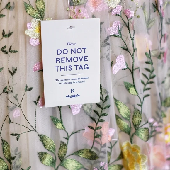 JessaKae Blushing Flora Midi Gown with Puff Sleeves for Cocktail Events, NWT, 2X - Picture 5 of 8